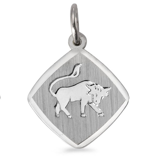 Ciondolo Argento rodiato Segno zodiacale Toro