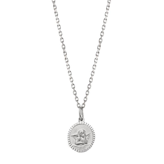 Catena con ciondolo Argento rodiato Angelo custode 36-38 cm