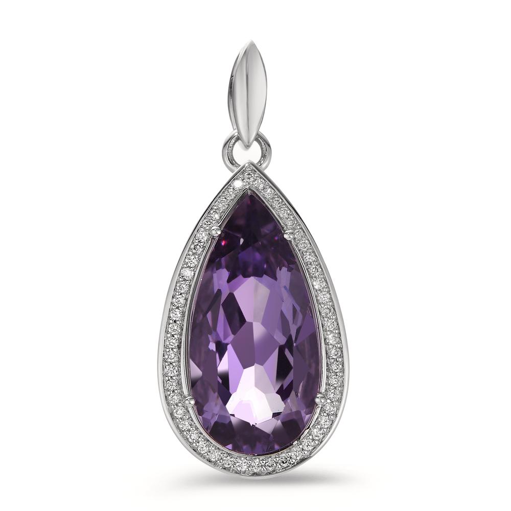 Ciondolo Oro bianco 750/18 carati Ametista Viola, 52 pietra, [Brillant], tw-vsi