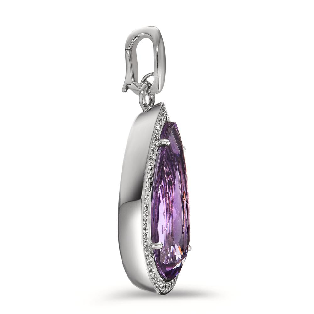 Ciondolo Oro bianco 750/18 carati Ametista Viola, 52 pietra, [Brillant], tw-vsi