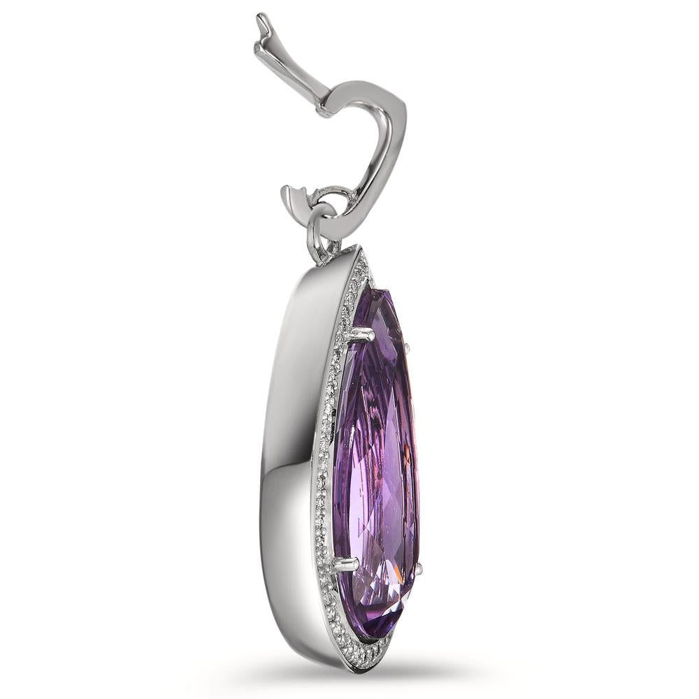 Ciondolo Oro bianco 750/18 carati Ametista Viola, 52 pietra, [Brillant], tw-vsi