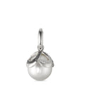 Ciondolo Oro bianco 750/18 carati Diamante nero, 0.28 ct, 46 pietra, [Brillant], tw-vsi Perla coltivata d'acqua dolce bianco, 12 mm Ø14 mm