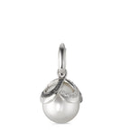 Ciondolo Oro bianco 750/18 carati Diamante nero, 0.28 ct, 46 pietra, [Brillant], tw-vsi Perla coltivata d'acqua dolce bianco, 12 mm Ø14 mm