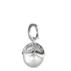 Ciondolo Oro bianco 750/18 carati Diamante nero, 0.28 ct, 46 pietra, [Brillant], tw-vsi Perla coltivata d'acqua dolce bianco, 12 mm Ø14 mm