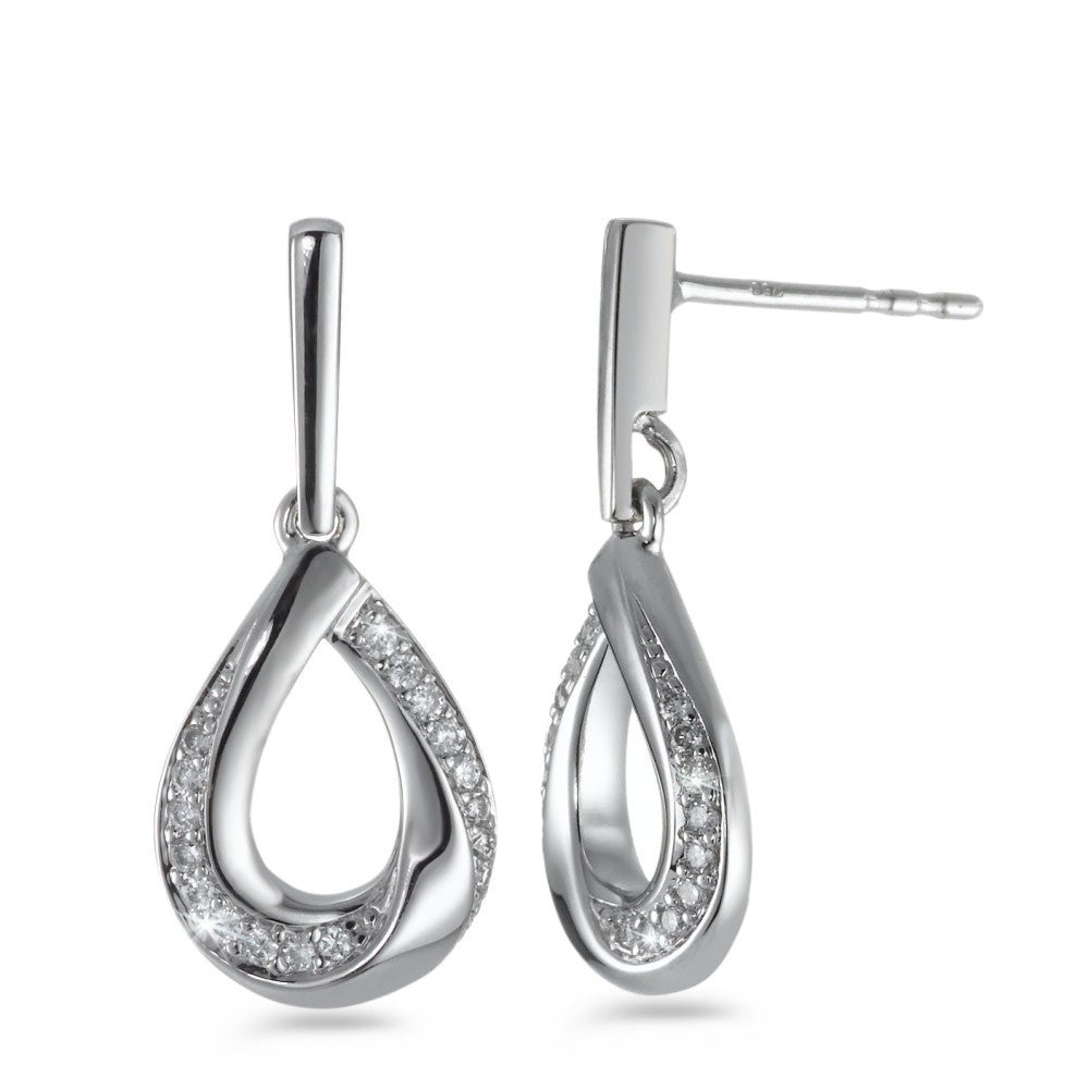Orecchini Oro bianco 750/18 carati Diamante bianco, 0.16 ct, 34 pietra, [Brillant], w-si