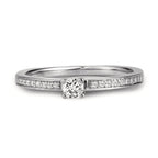 Anello solitario Oro bianco 750/18 carati Diamante bianco, 0.20 ct, [Brillant], w-si Ø3 mm