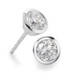 Orecchini a bottone Oro bianco 750/18 carati Diamante bianco, 0.35 ct, 2 pietra, [Brillant], w-si Ø5 mm