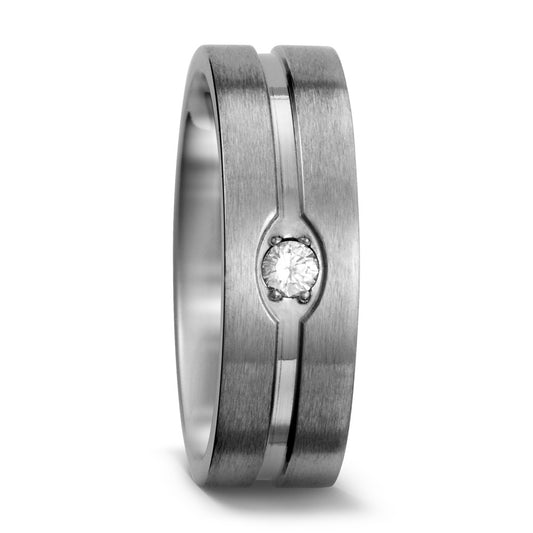 Anello Titanio Zirconia bianco