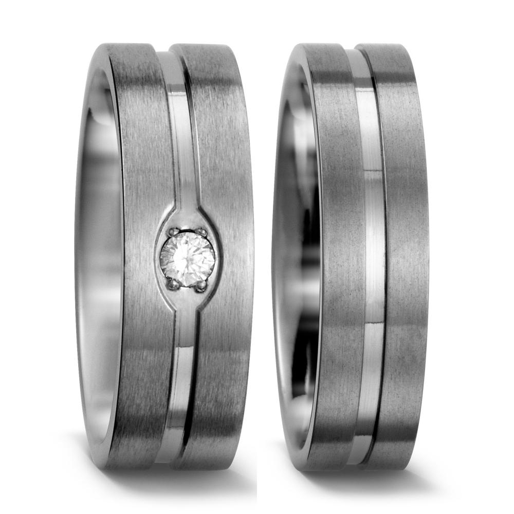 Anello Titanio Zirconia bianco