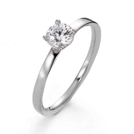 Anello solitario Oro bianco 375/9K Moissanite 5 mm