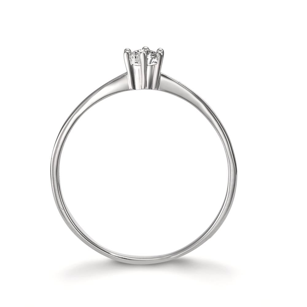 Anello solitario Oro bianco 750/18 carati Diamante bianco, 0.15 ct, si
