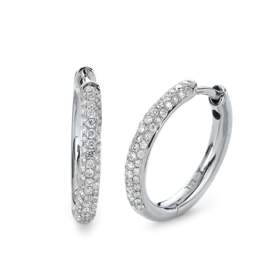 Orecchini circolari Oro bianco 750/18 carati Diamante 0.36 ct, 104 pietra, si