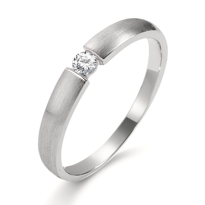 Anello solitario Oro bianco 750/18 carati Diamante 0.06 ct, w-si