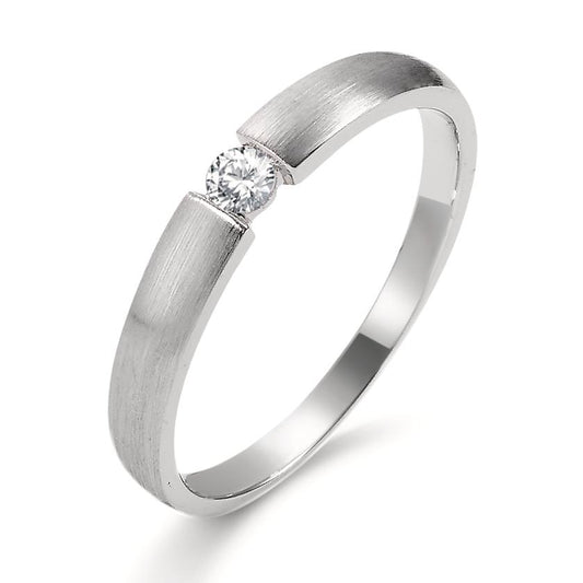 Anello solitario Oro bianco 750/18 carati Diamante 0.06 ct, w-si