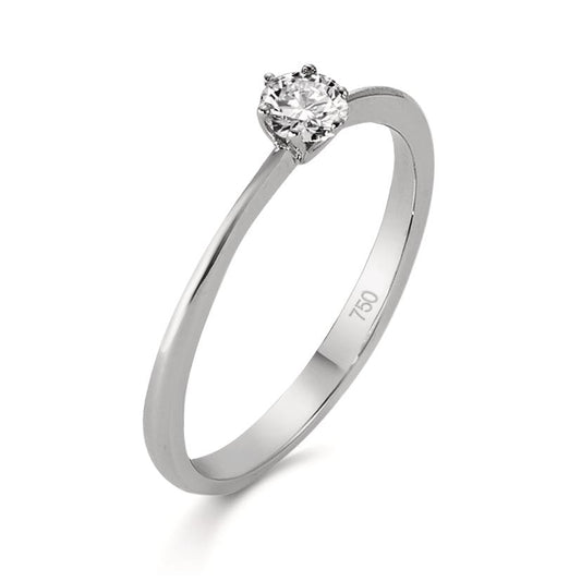 Anello solitario Oro bianco 750/18 carati Diamante 0.20 ct, w-si