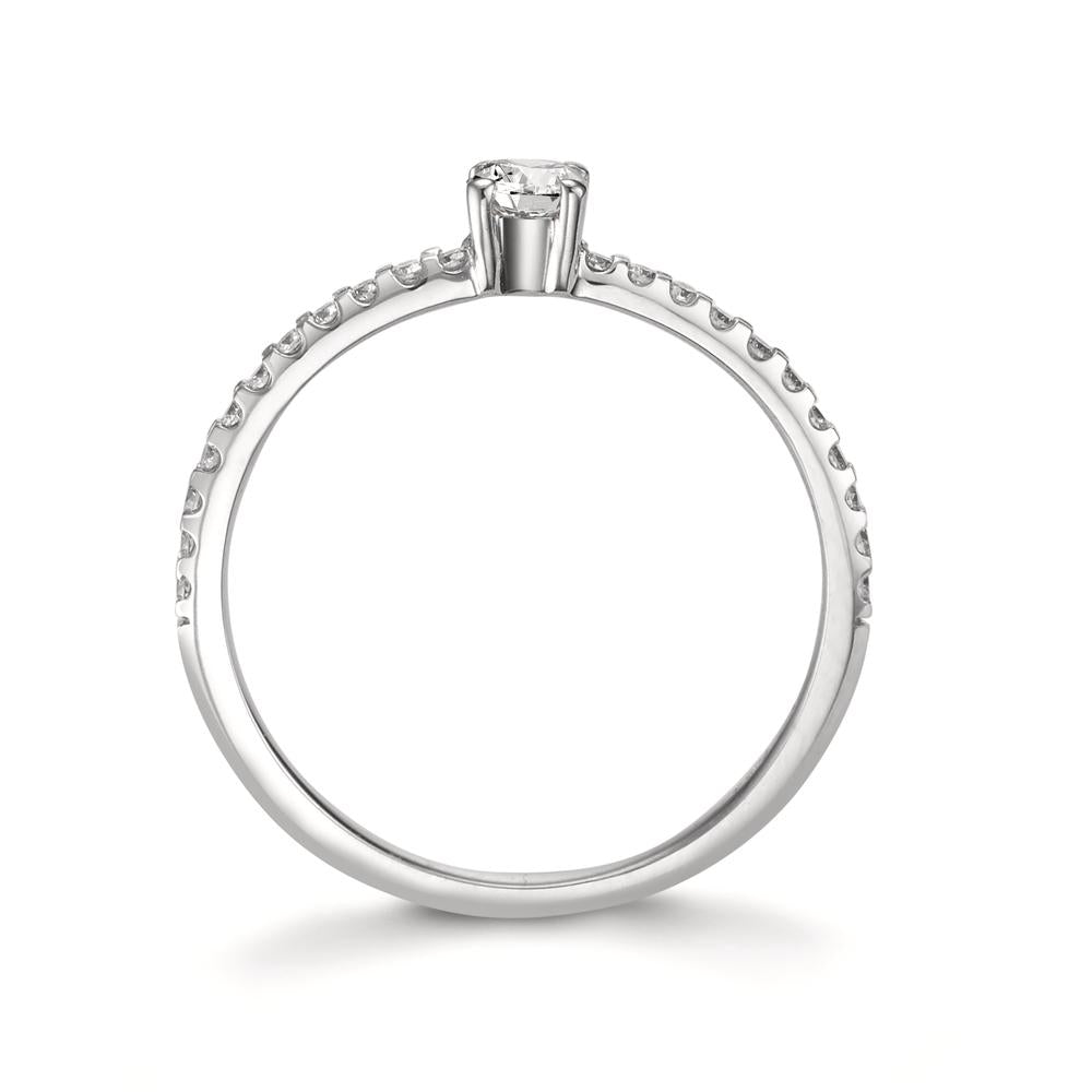 Anello solitario Oro bianco 750/18 carati Diamante 0.31 ct, 23 pietra, w-si