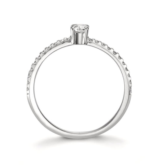 Anello solitario Oro bianco 750/18 carati Diamante 0.31 ct, 23 pietra, w-si