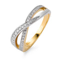 Anello Oro giallo 750/18 carati, Oro bianco 750/18 carati Diamante 0.25 ct, 38 pietra, w-si