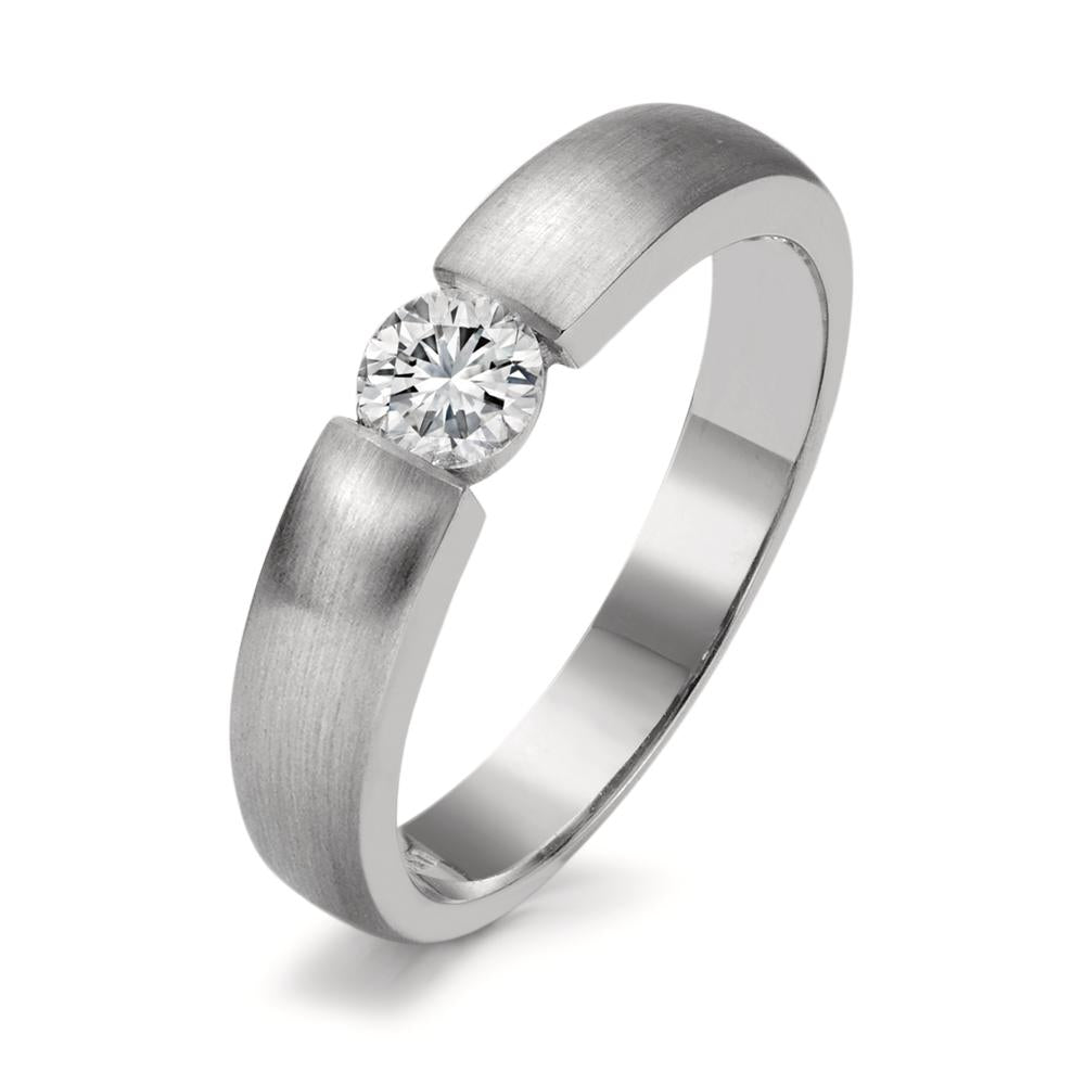 Anello solitario Oro bianco 750/18 carati Diamante bianco, 0.30 ct, w-si