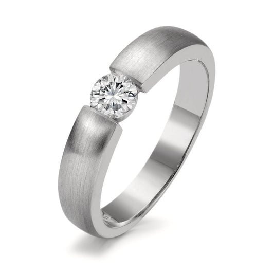 Anello solitario Oro bianco 750/18 carati Diamante bianco, 0.30 ct, w-si