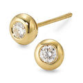 Orecchini a bottone Oro giallo 750/18 carati Diamante 0.25 ct, 2 pietra, w-si Ø5 mm