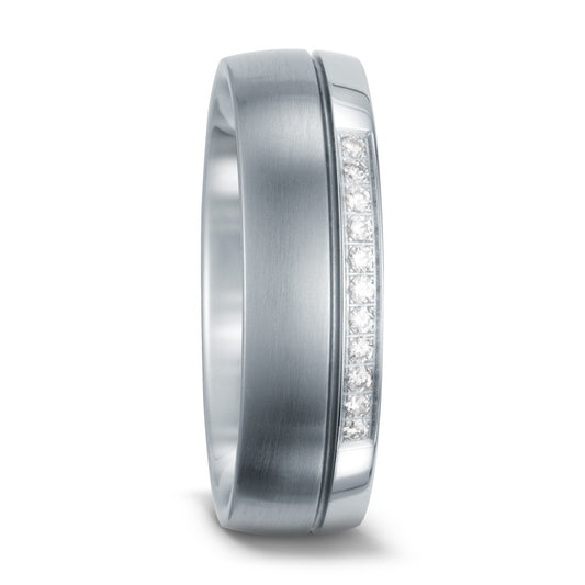 Anello del partner Acciaio inossidabile Diamante bianco, 0.10 ct, 11 pietra, w-si