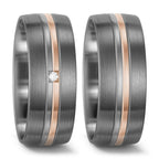 Anello del partner 500 Palladio, Oro bianco 585/14 kt, Oro rosa 585/14 kt Diamante bianco, 0.015 ct, w-si