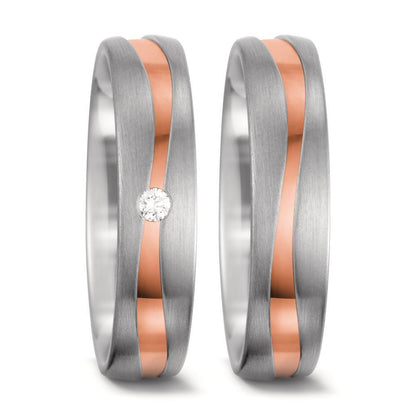 Anello del partner Oro bianco 750/18 carati, Oro rosso 750/18 carati