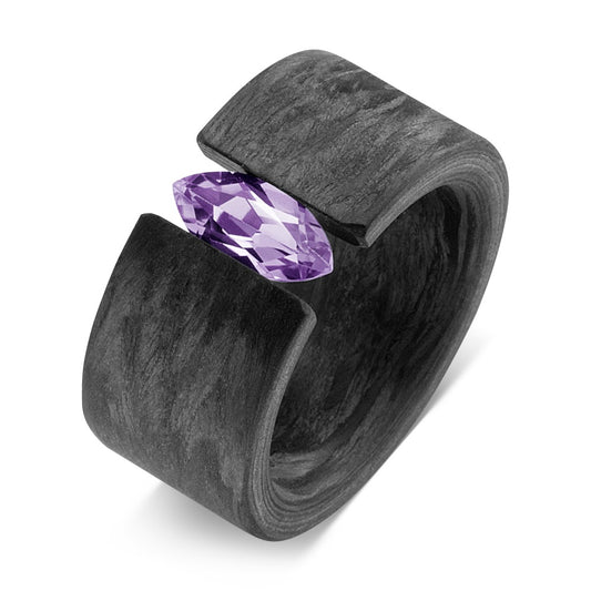 Anello Carbonio Ametista Viola
