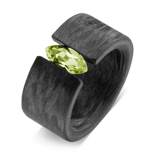 Anello Carbonio Peridoto verde