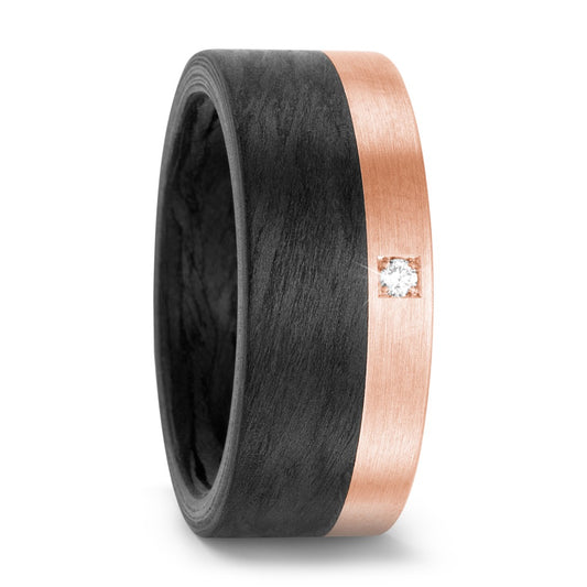 Anello Carbonio, Oro rosso 750/18 carati