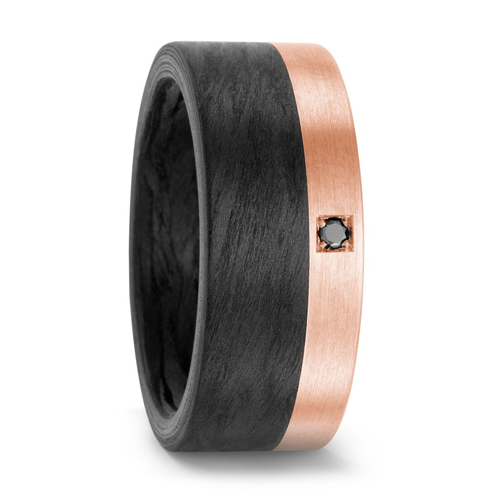 Anello Carbonio, Oro rosso 750/18 carati
