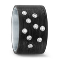 Anello Acciaio inossidabile, Carbonio, Oro bianco 750/18 carati