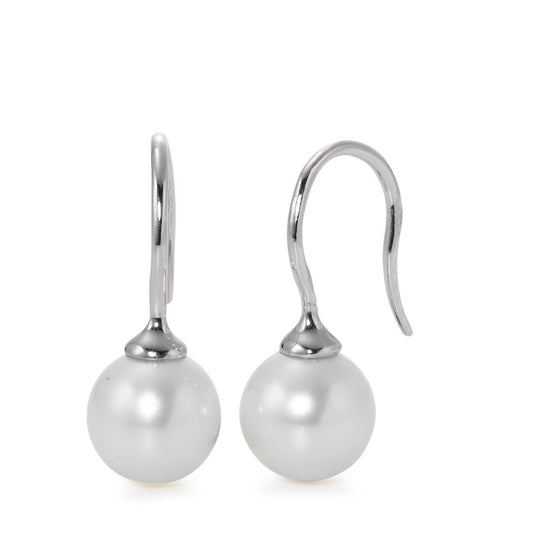 Orecchini Argento rodiato Perla coltivata d'acqua dolce bianco, 2 Perla, 8.5 mm