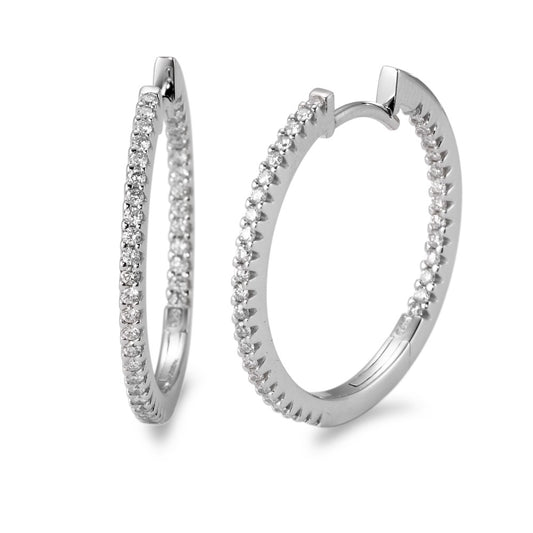 Orecchini circolari Oro bianco 750/18 carati Diamante bianco, 0.50 ct, 74 pietra, [Brillant], w-si