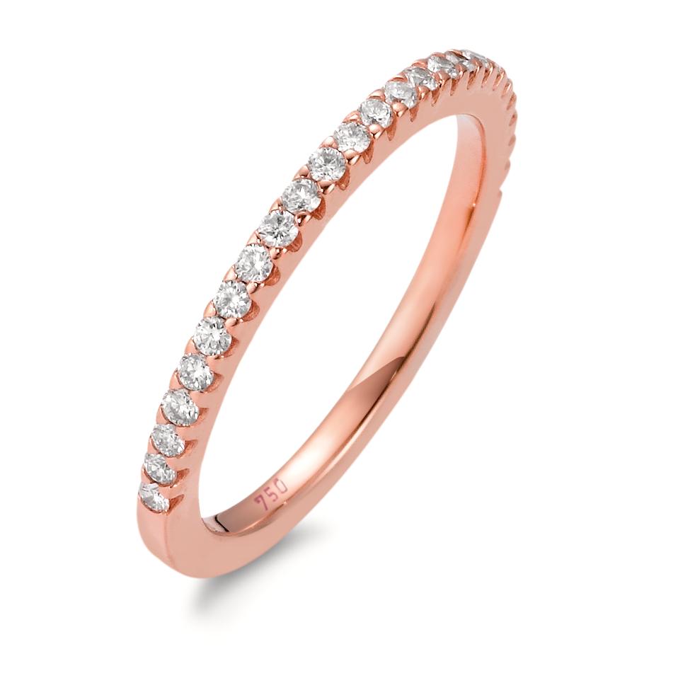 Anelli di memoria Oro rosa 750/18 carati Diamante bianco, 0.25 ct, 25 pietra, [Brillant], w-si