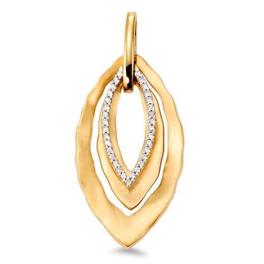 Ciondolo Oro giallo 750/18 carati, Oro bianco 750/18 carati Diamante bianco, 0.16 ct, 33 pietra, [Brillant], w-si