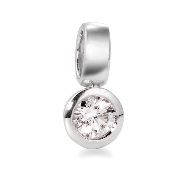 Ciondolo Oro bianco 750/18 carati Diamante bianco, 0.20 ct, [Brillant], w-si Ø5.5 mm