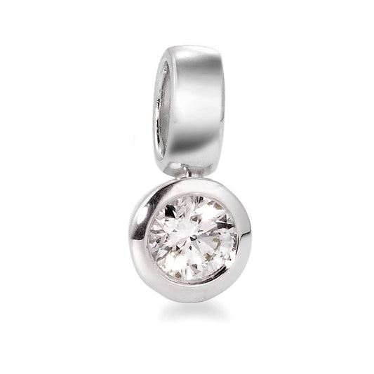 Ciondolo Oro bianco 750/18 carati Diamante bianco, 0.20 ct, [Brillant], w-si Ø5.5 mm
