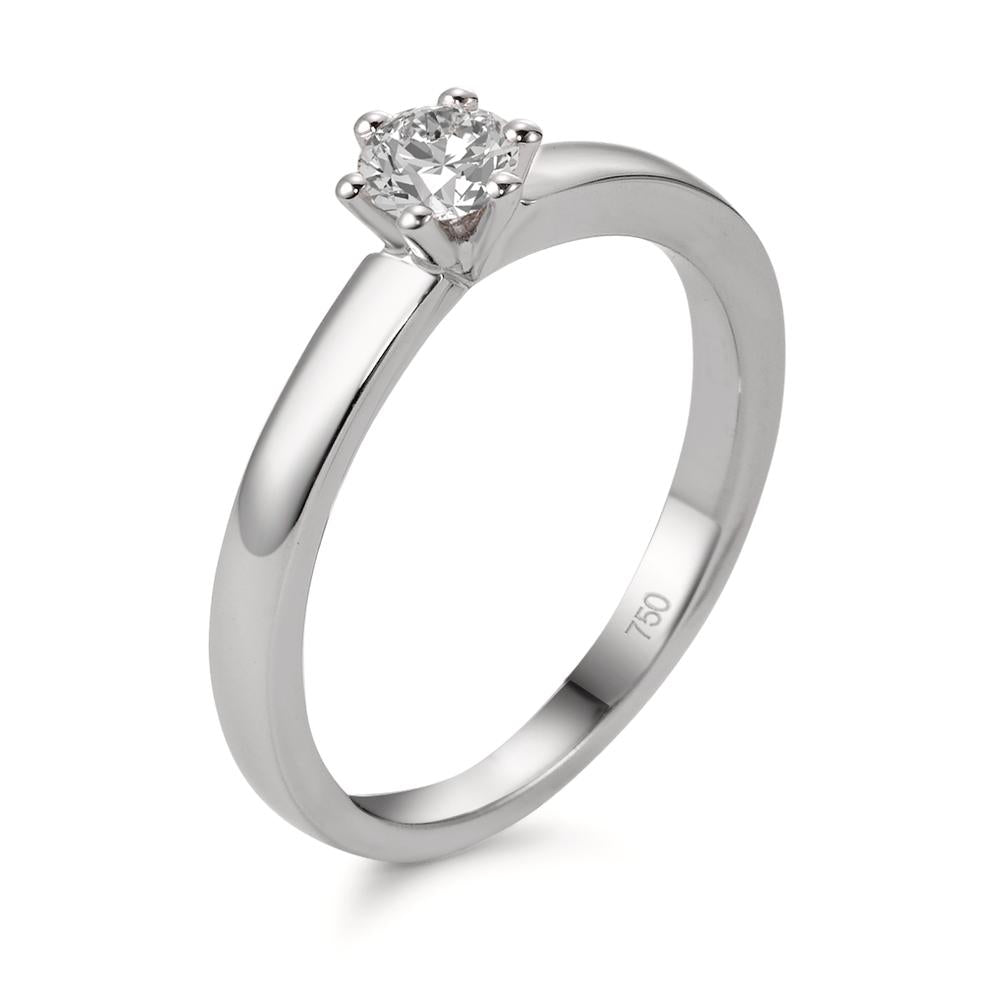 Anello solitario Oro bianco 750/18 carati Diamante bianco, 0.33 ct, [Brillant], w-si