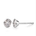 Orecchini a bottone Oro bianco 750/18 carati Diamante bianco, 0.10 ct, 2 pietra, [Brillant], w-si Ø4 mm