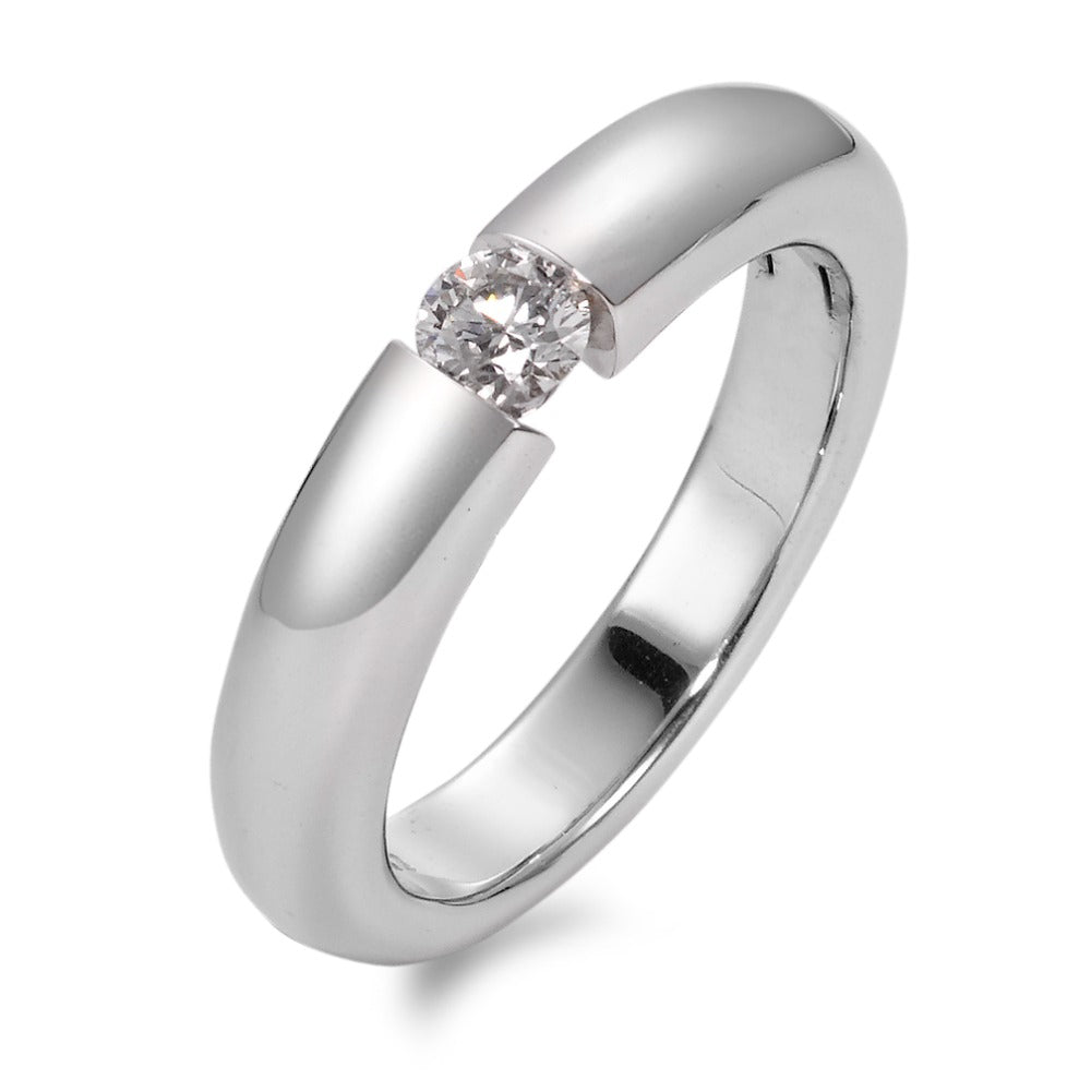 Anello solitario Oro bianco 750/18 carati Diamante bianco, 0.25 ct, [Brillant], w-si