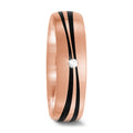 Anello del partner Oro rosa 585/14 kt, Carbonio Diamante 0.02 ct, tw-si