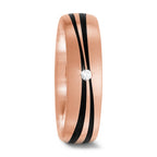 Anello del partner Oro rosa 585/14 kt, Carbonio Diamante 0.02 ct, tw-si