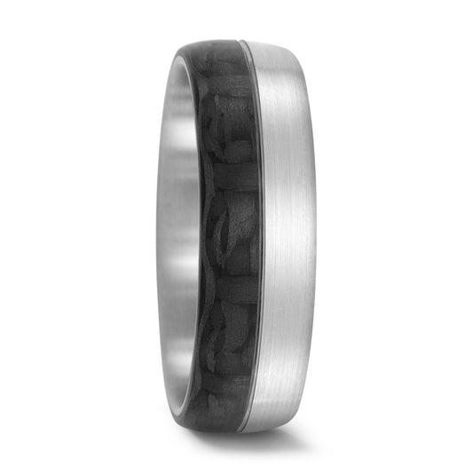 Anello del partner Oro bianco 585/14 kt, Carbonio