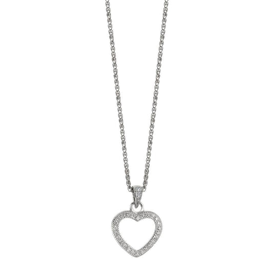 Catena con ciondolo Argento Zirconia rodiato 42 cm Ø12 mm