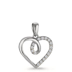 Ciondolo Argento Zirconia rodiato Cuore