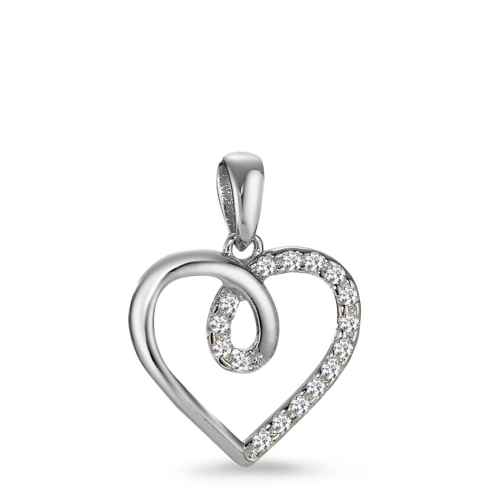 Ciondolo Argento Zirconia rodiato Cuore