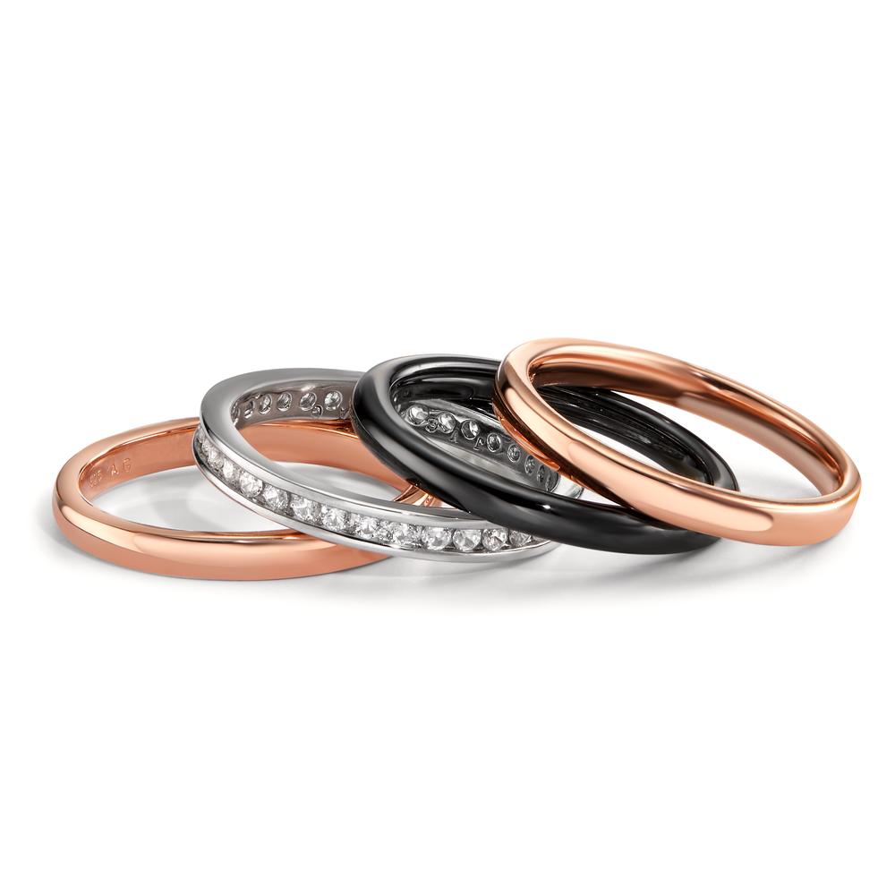 Anelli impilabili Argento rosa rivestimento IP