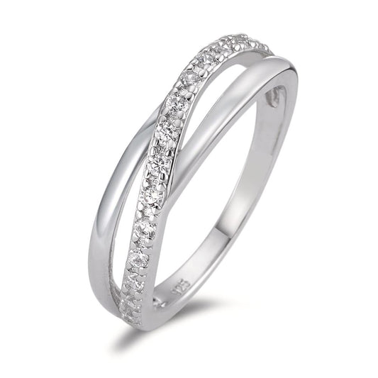 Anello Argento Zirconia rodiato